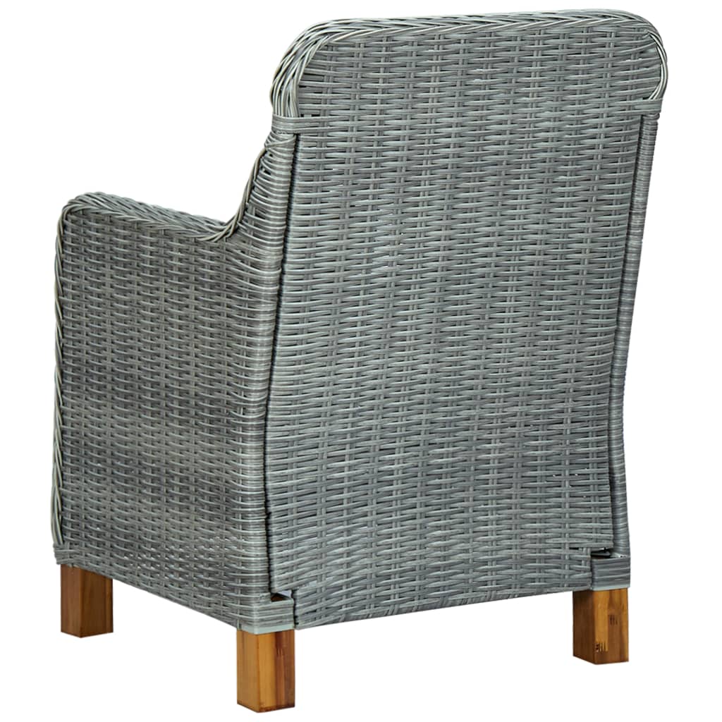 Mobilier à dîner 9 pcs avec coussins Résine tressée Gris clair