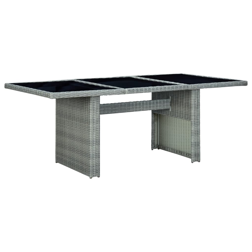 Mobilier à dîner 9 pcs avec coussins Résine tressée Gris clair