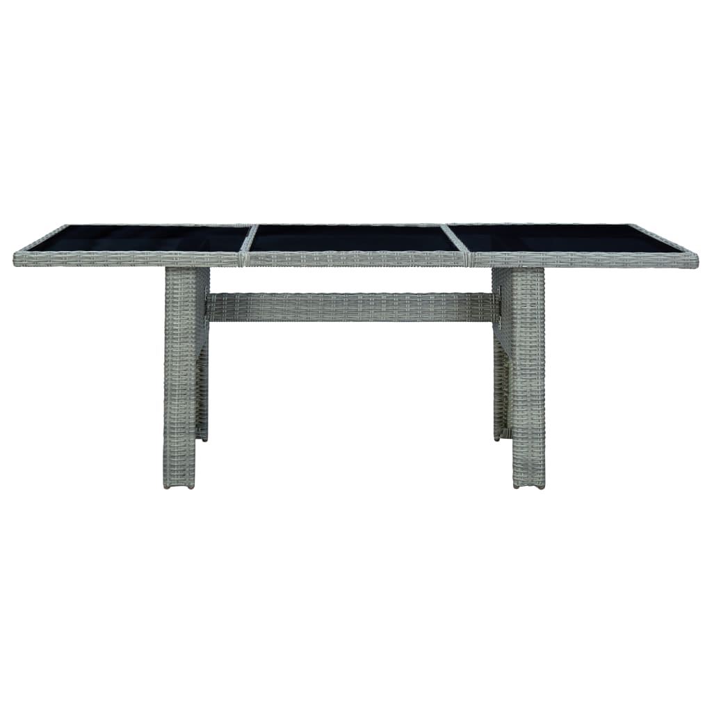 Mobilier à dîner 9 pcs avec coussins Résine tressée Gris clair