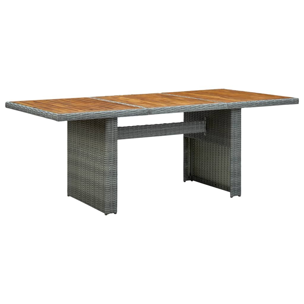 Mobilier à dîner 9 pcs avec coussins Résine tressée Gris clair