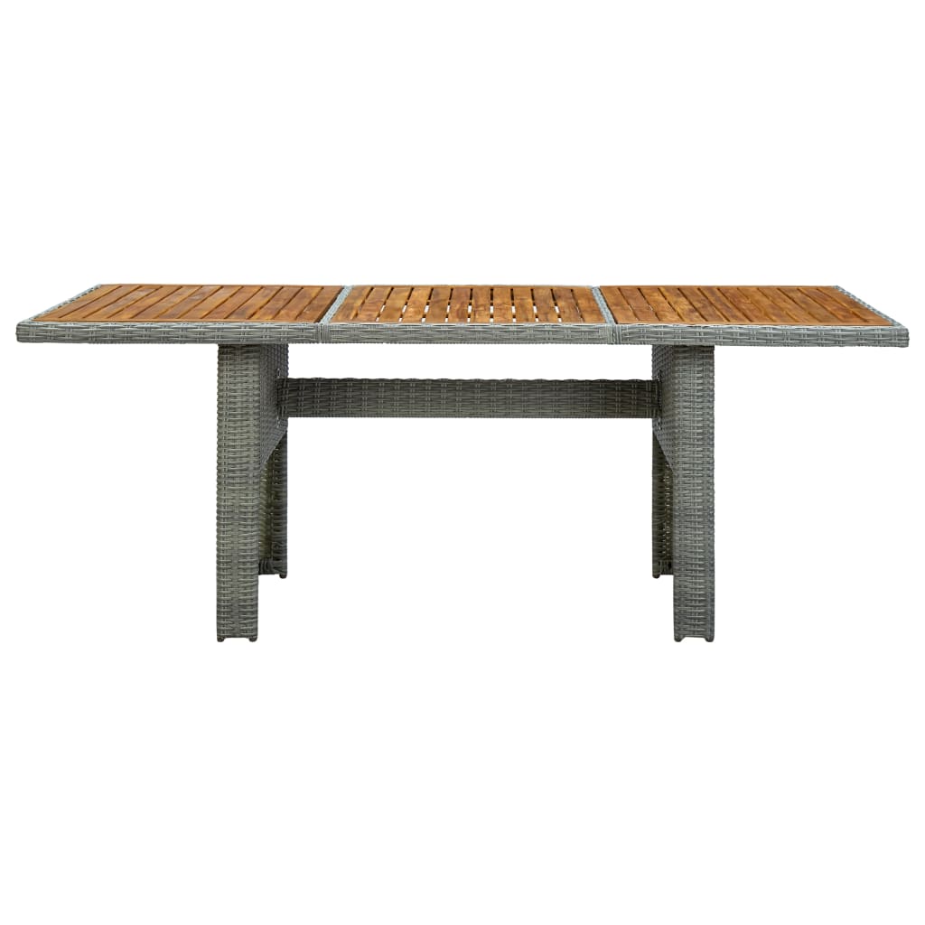 Mobilier à dîner 9 pcs avec coussins Résine tressée Gris clair