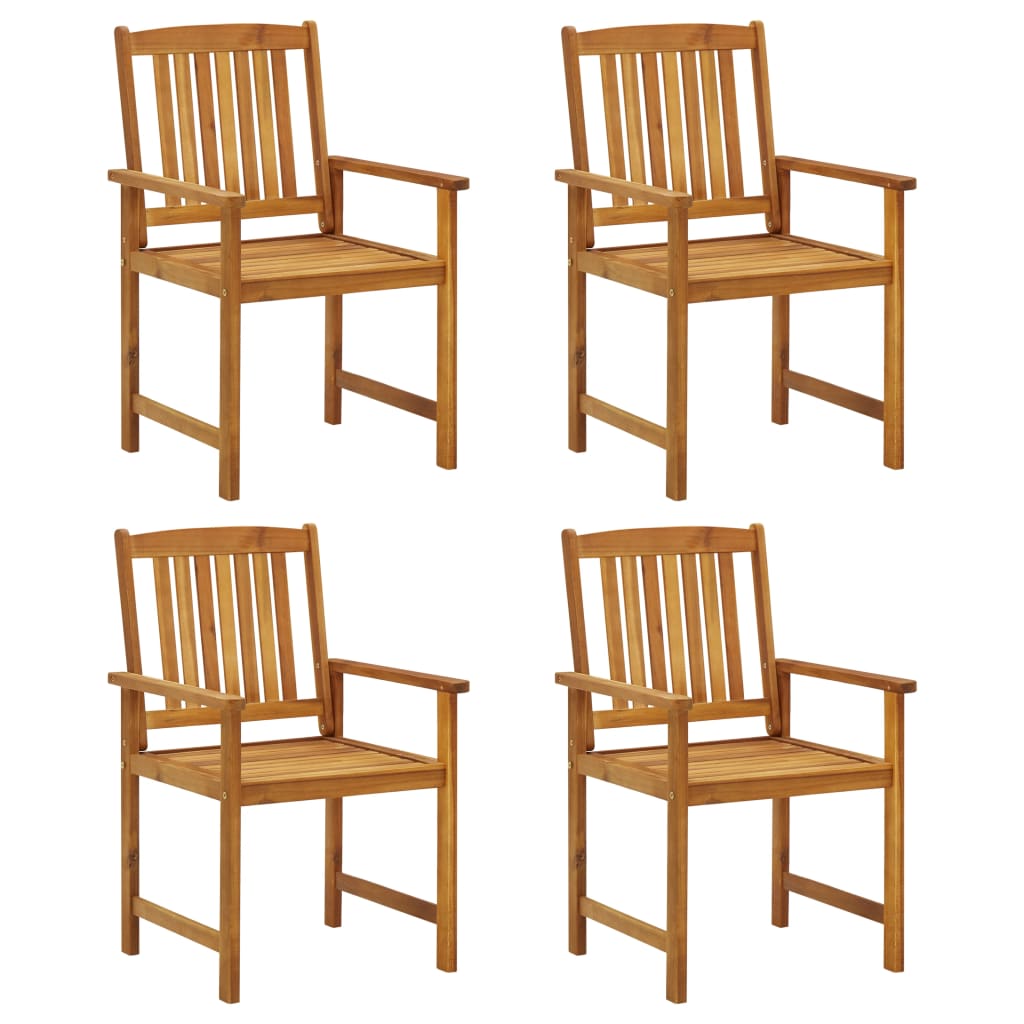 Chaises de jardin avec coussins 4 pcs Bois d'acacia massif