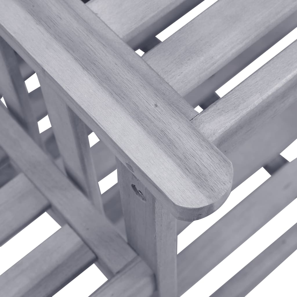 Chaises de jardin avec table à thé et coussins Acacia solide