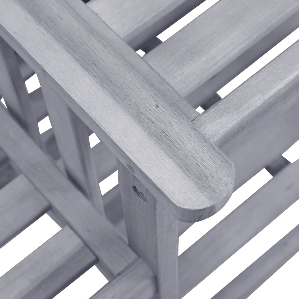 Chaises de jardin avec table à thé et coussins Acacia solide
