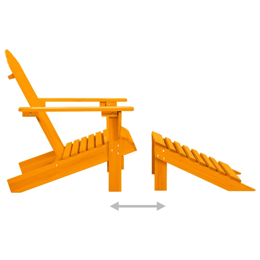 Chaise de jardin Adirondack avec pouf Bois de sapin Orange