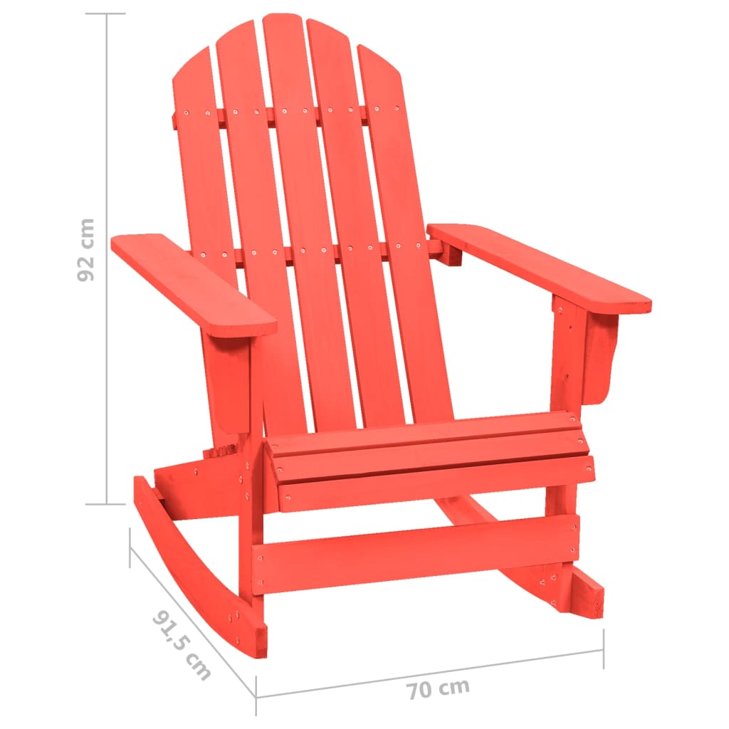 Chaise à bascule de jardin Adirondack Bois de sapin Rouge