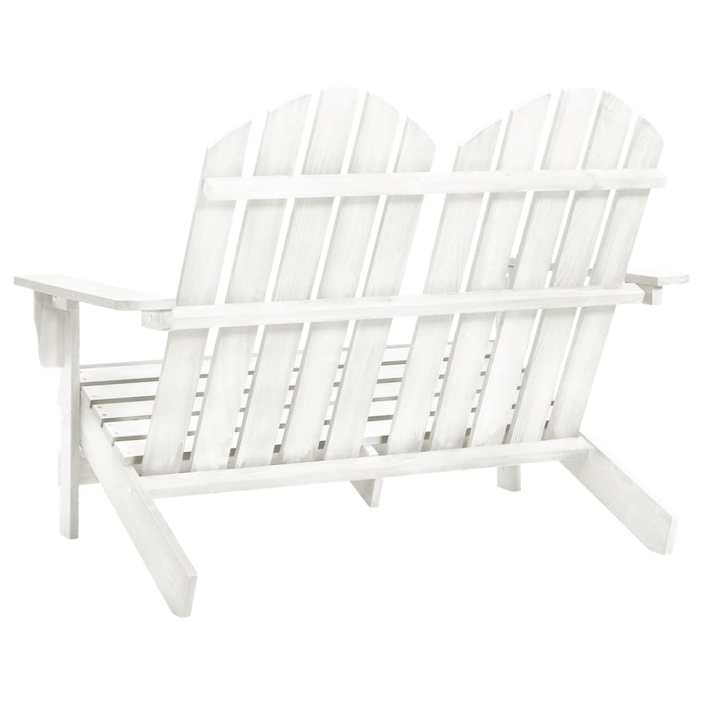 Chaise de jardin Adirondack 2 places Bois de sapin massif Blanc