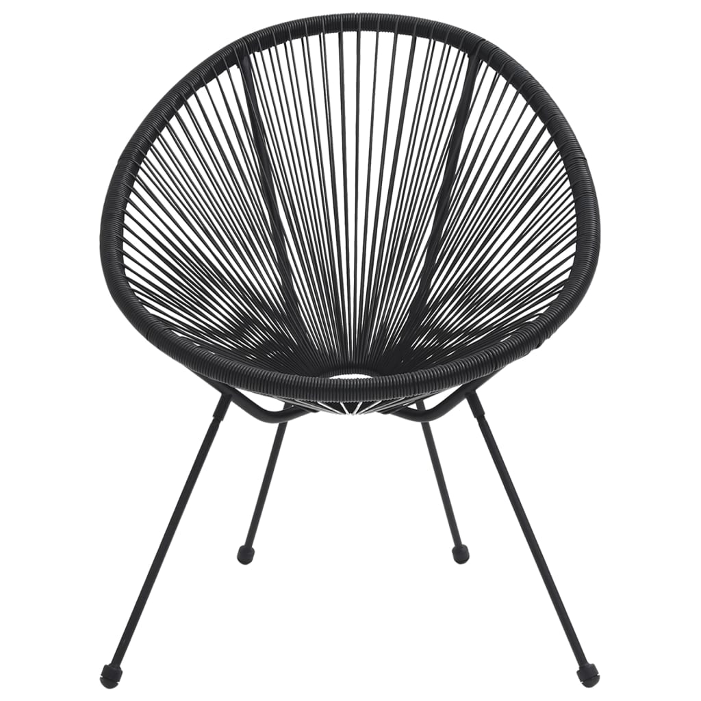 Ensemble à dîner d'extérieur 5 pcs Rotin PVC Noir
