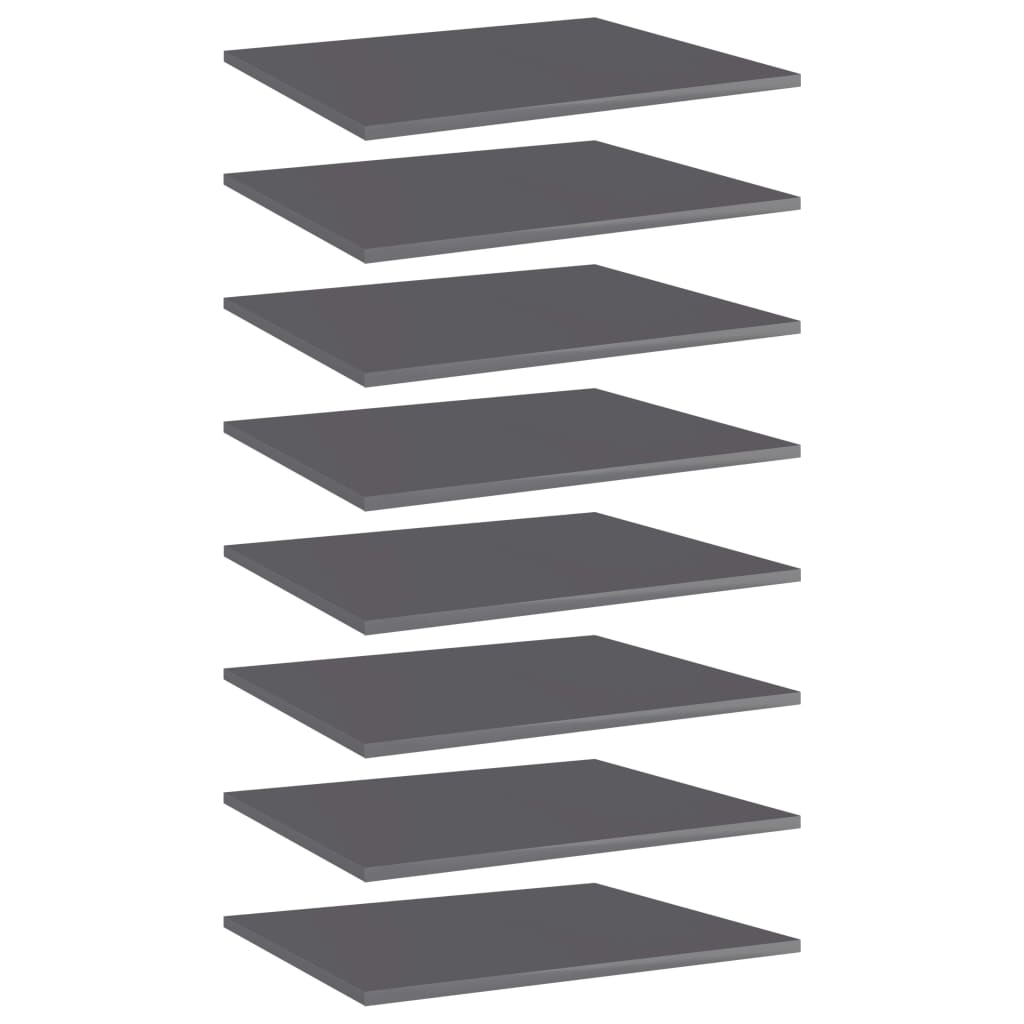 Panneaux bibliothèque 8 pcs Gris brillant 60x50x1,5cm Aggloméré