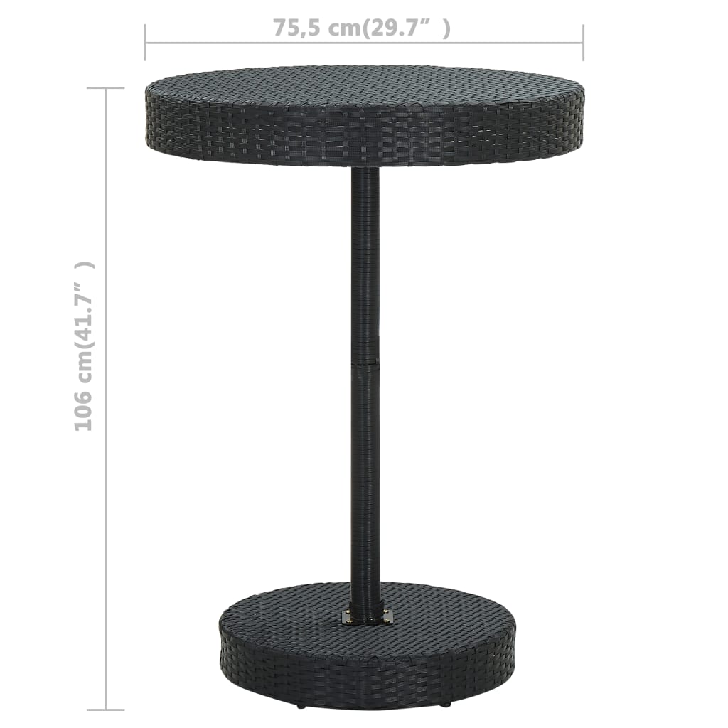 Ensemble de bar de jardin 5 pcs et coussins Résine tressée Noir