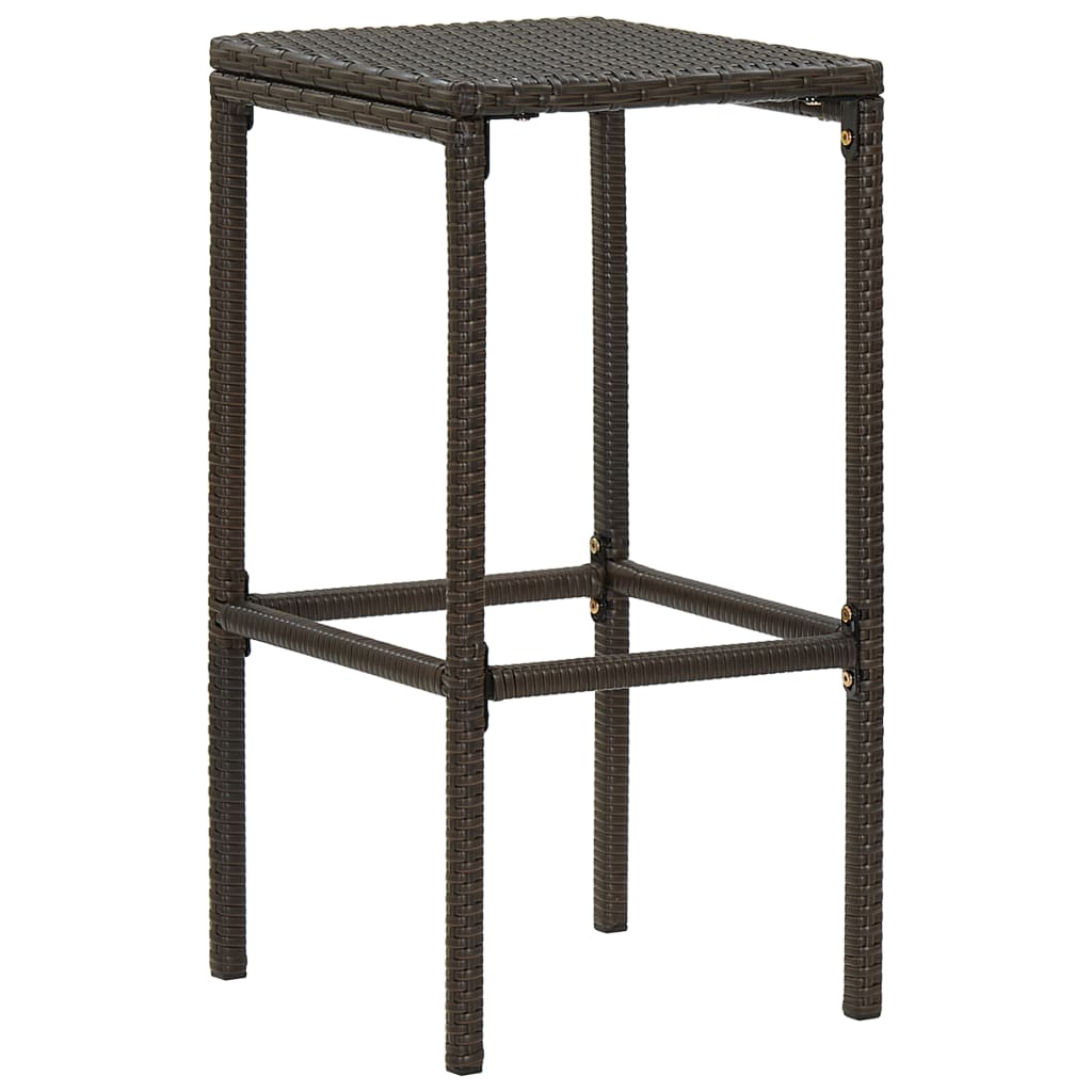 Meuble de bar de jardin 5 pcs et coussins Résine tressée Marron