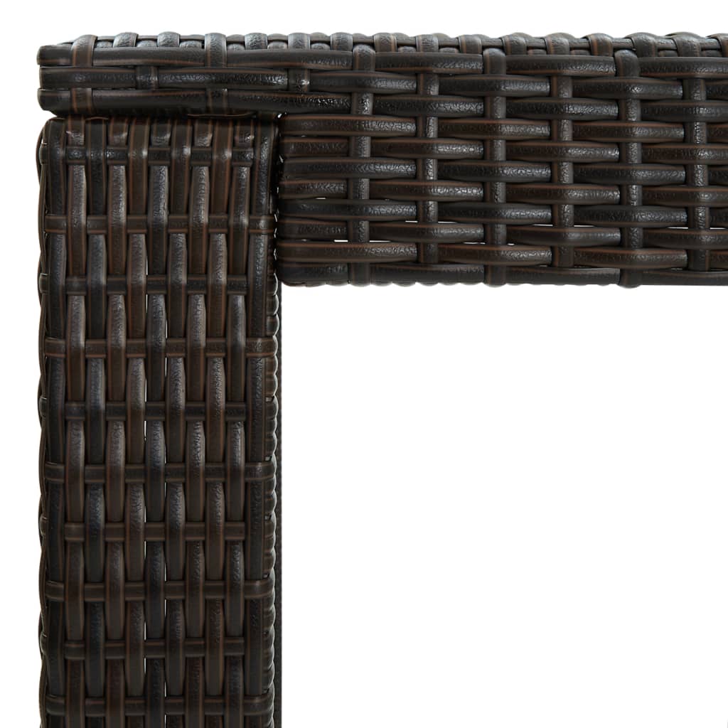 Meuble de bar de jardin 5 pcs et coussins Résine tressée Marron