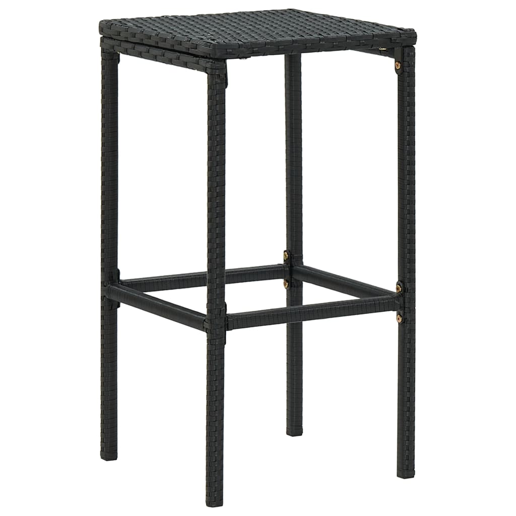 Ensemble de bar de jardin 5 pcs et coussins Résine tressée Noir
