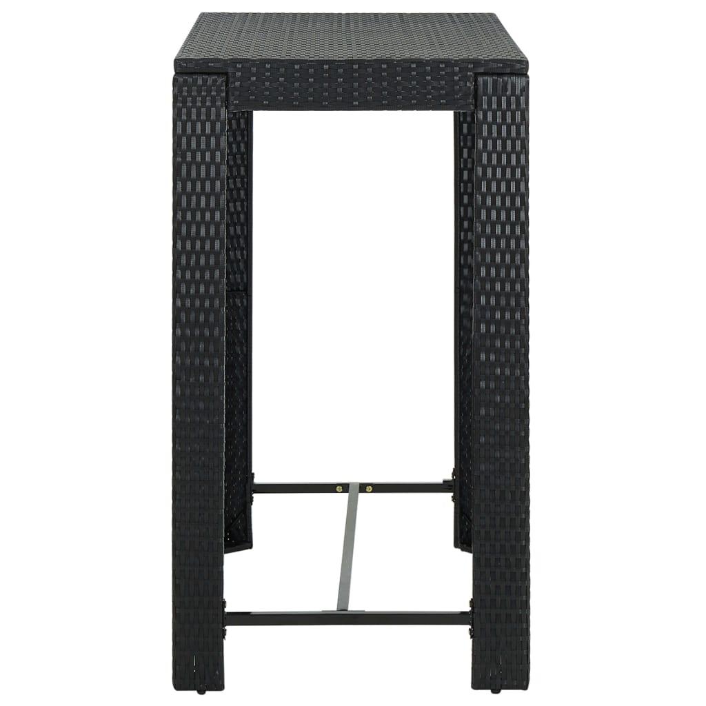 Ensemble de bar de jardin 5 pcs et coussins Résine tressée Noir