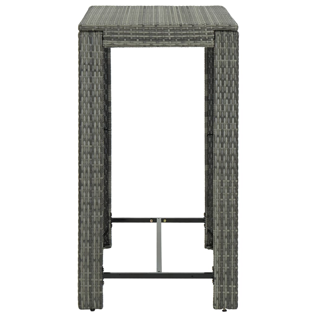 Ensemble de bar de jardin 5 pcs et coussins Résine tressée Gris