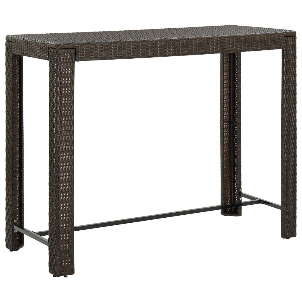 Meuble de bar de jardin 9 pcs et coussins Résine tressée Marron