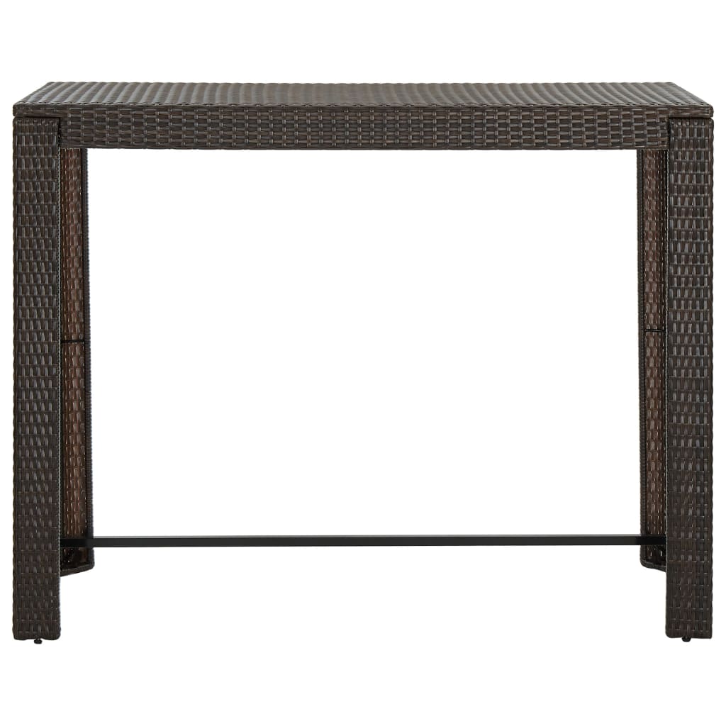 Meuble de bar de jardin 9 pcs et coussins Résine tressée Marron