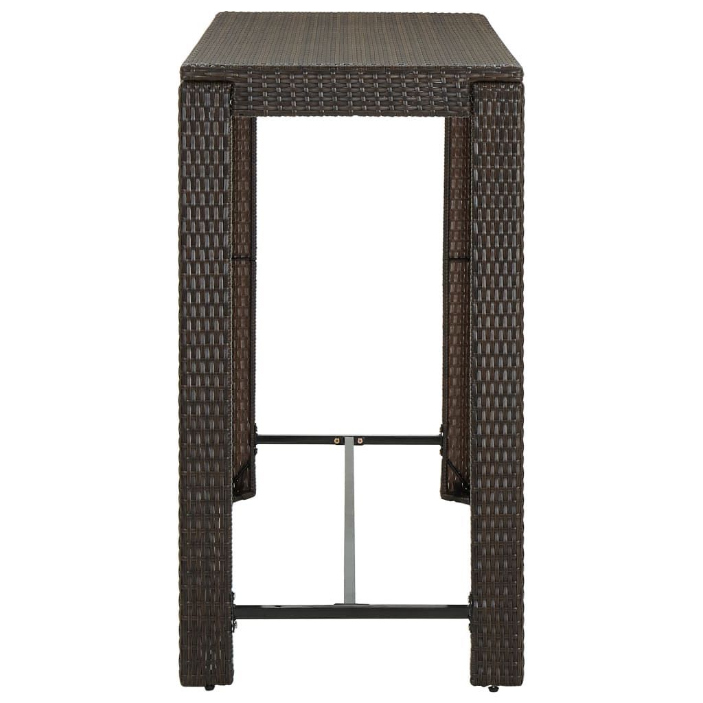 Meuble de bar de jardin 9 pcs et coussins Résine tressée Marron
