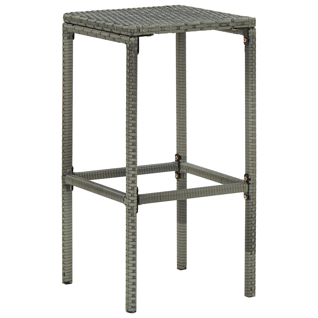 Ensemble de bar de jardin 9 pcs et coussins Résine tressée Gris