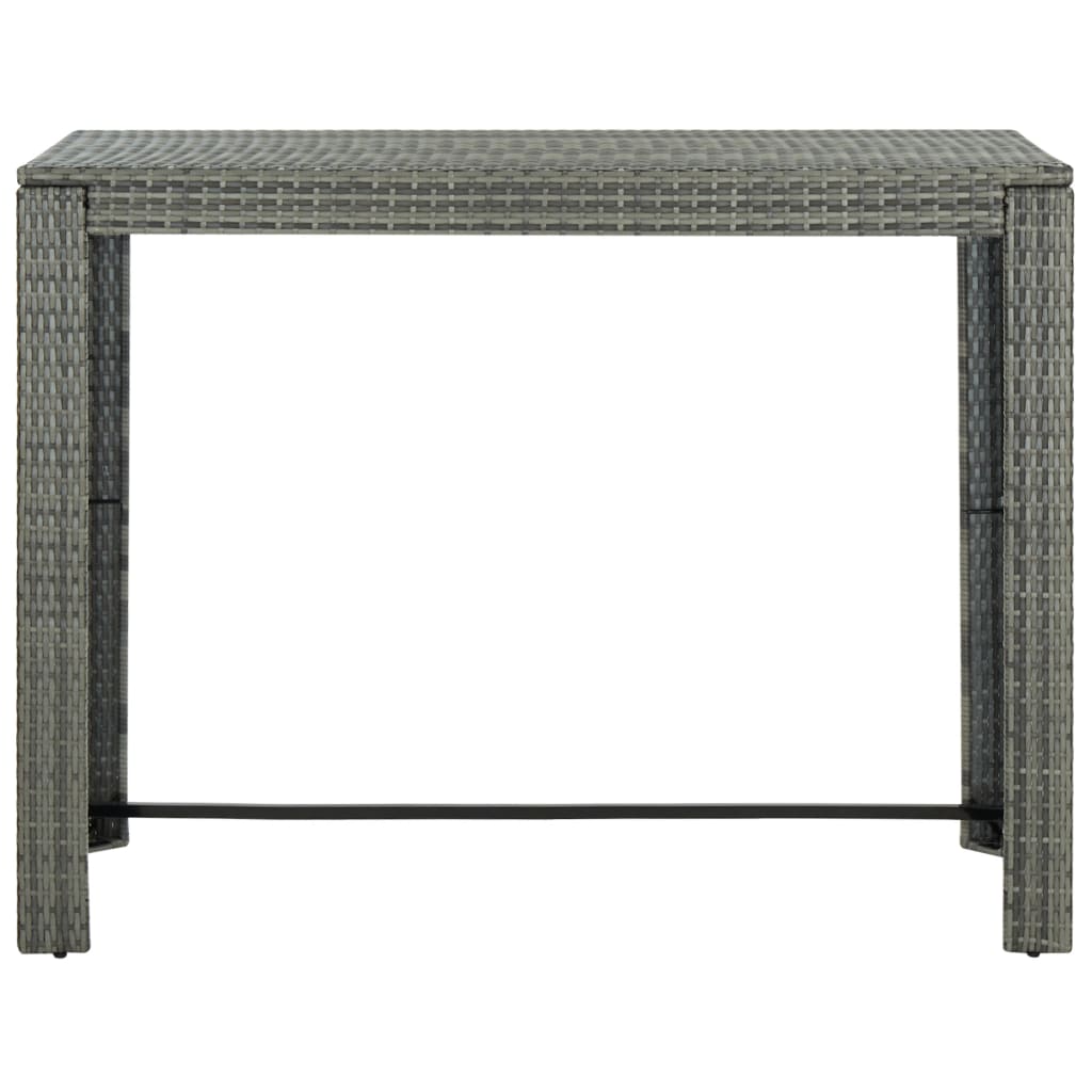 Ensemble de bar de jardin 9 pcs et coussins Résine tressée Gris