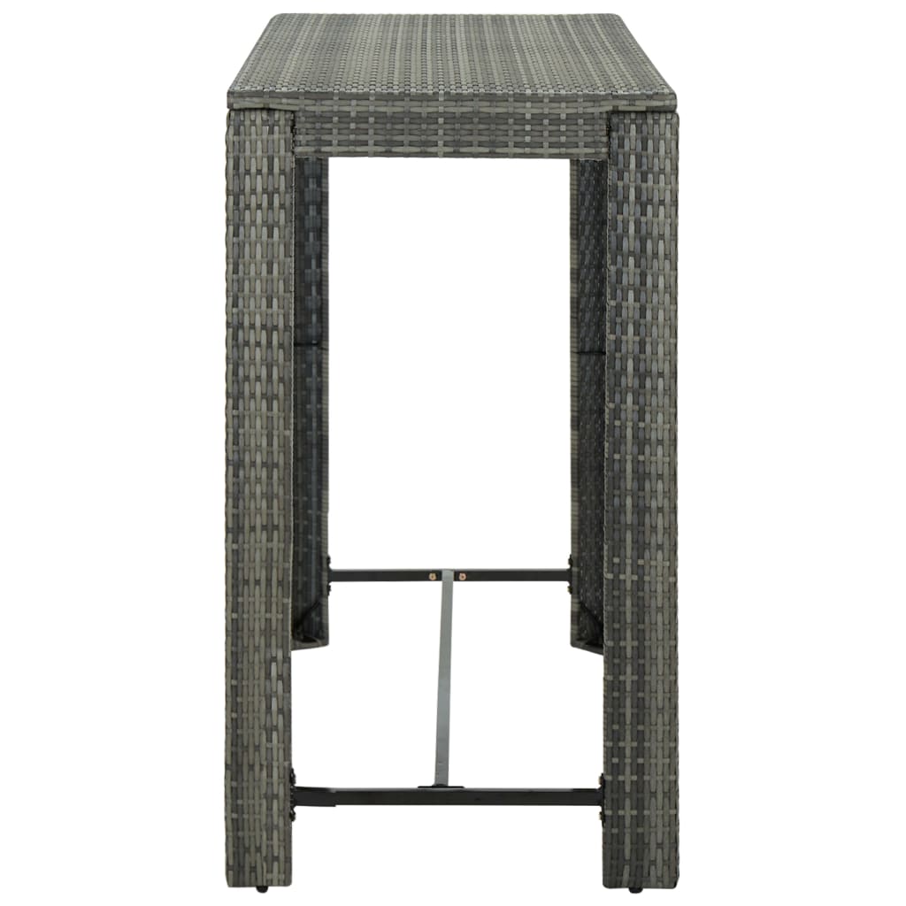 Ensemble de bar de jardin 9 pcs et coussins Résine tressée Gris