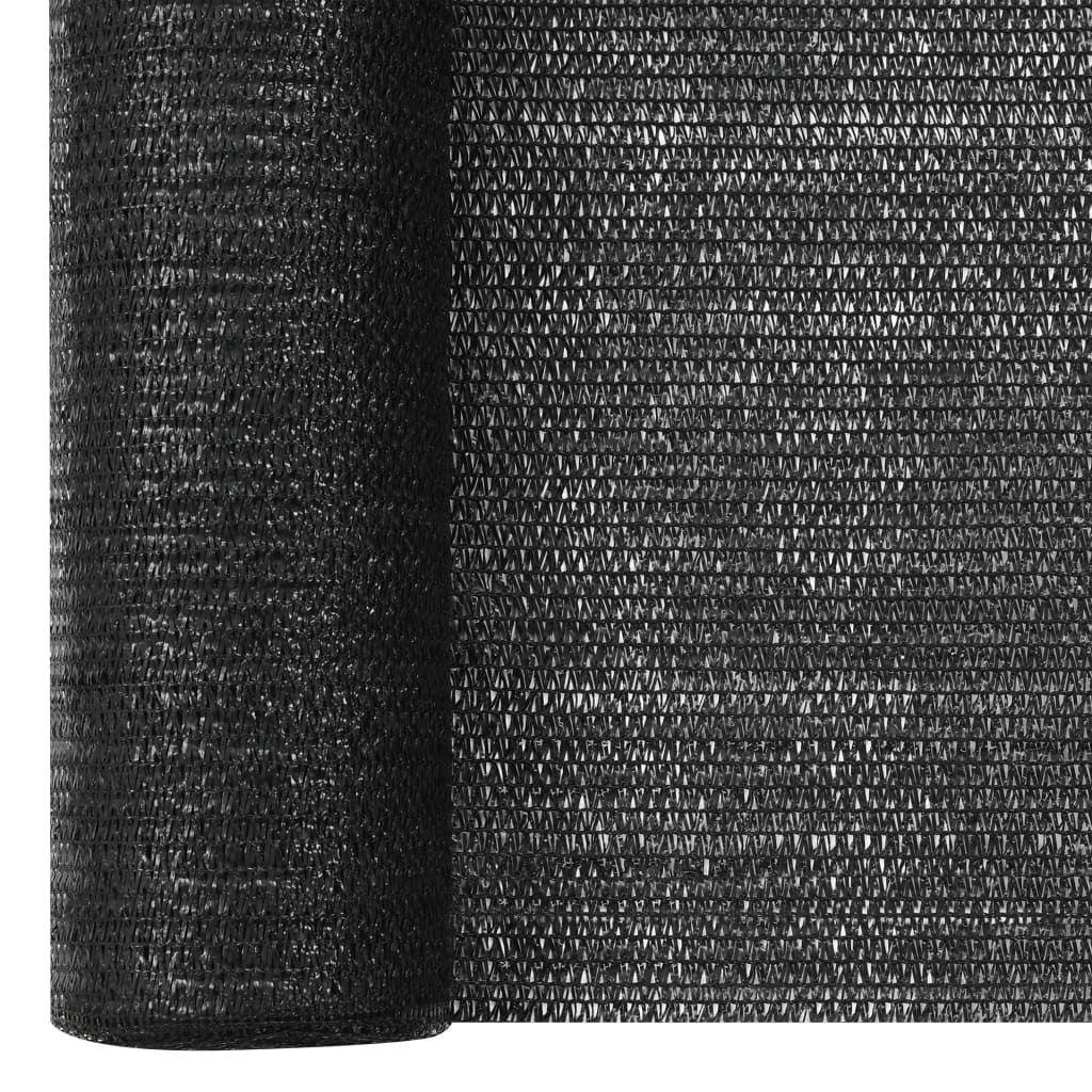Filet brise-vue Noir 3,6x25 m PEHD 75 g/m²