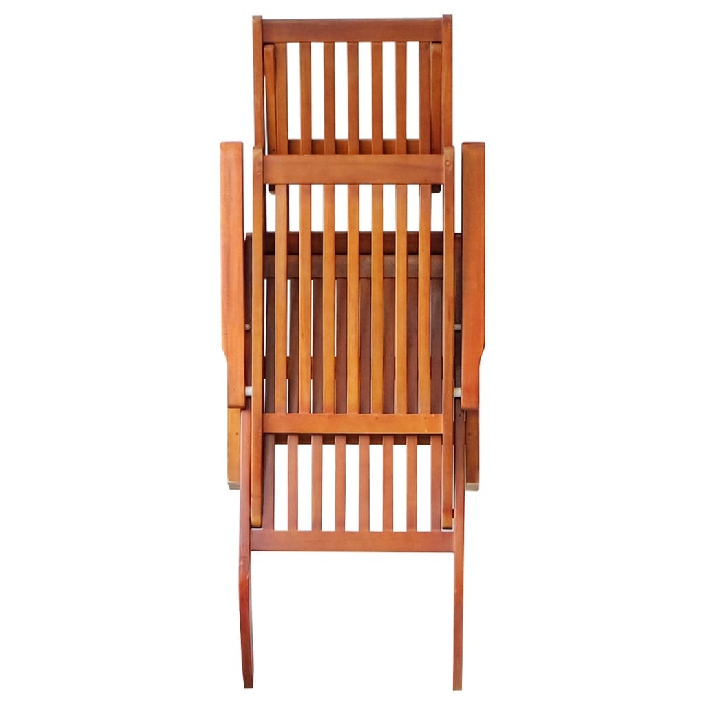 Chaise de terrasse avec repose-pied et coussin Acacia solide