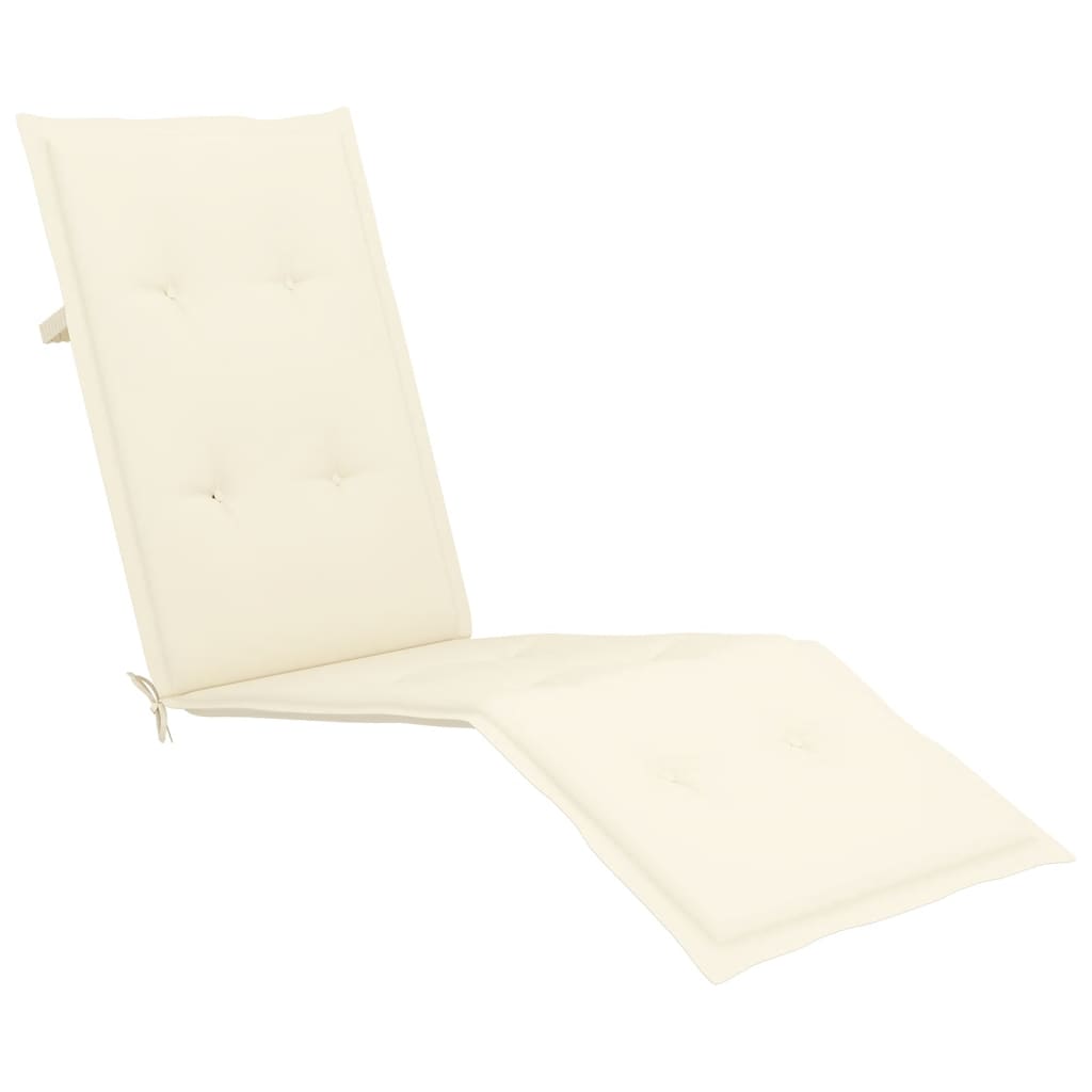 Chaise de terrasse avec repose-pied et coussin Acacia solide