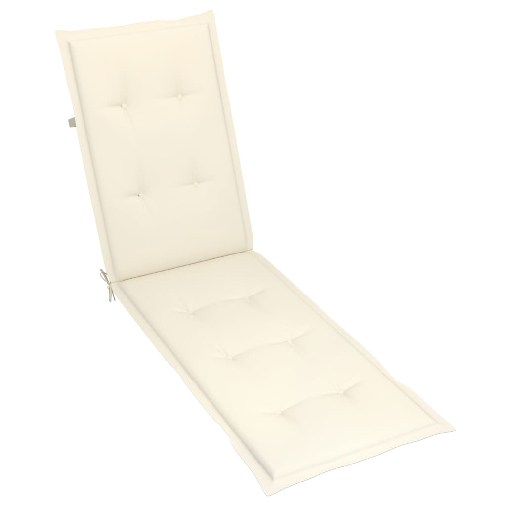 Chaise de terrasse avec repose-pied et coussin Acacia solide