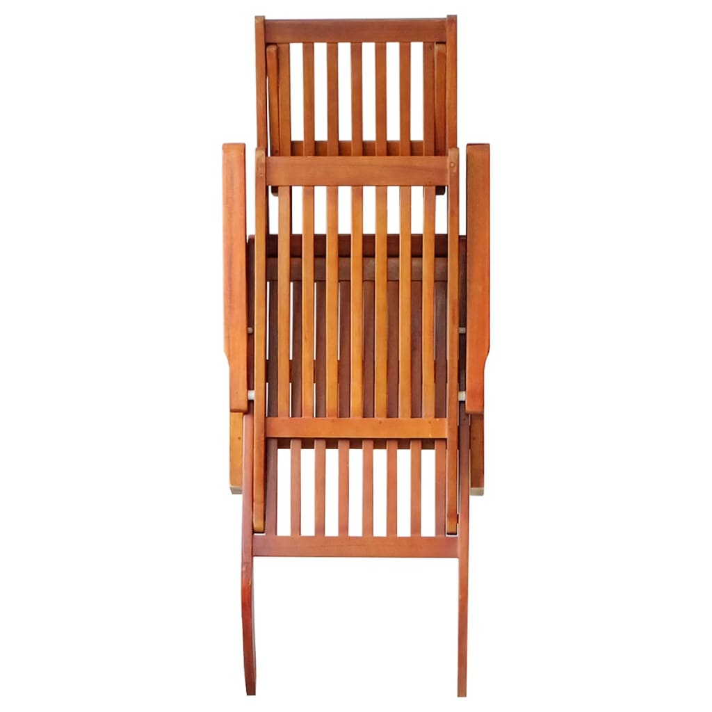 Chaise de terrasse avec repose-pied et coussin Acacia solide