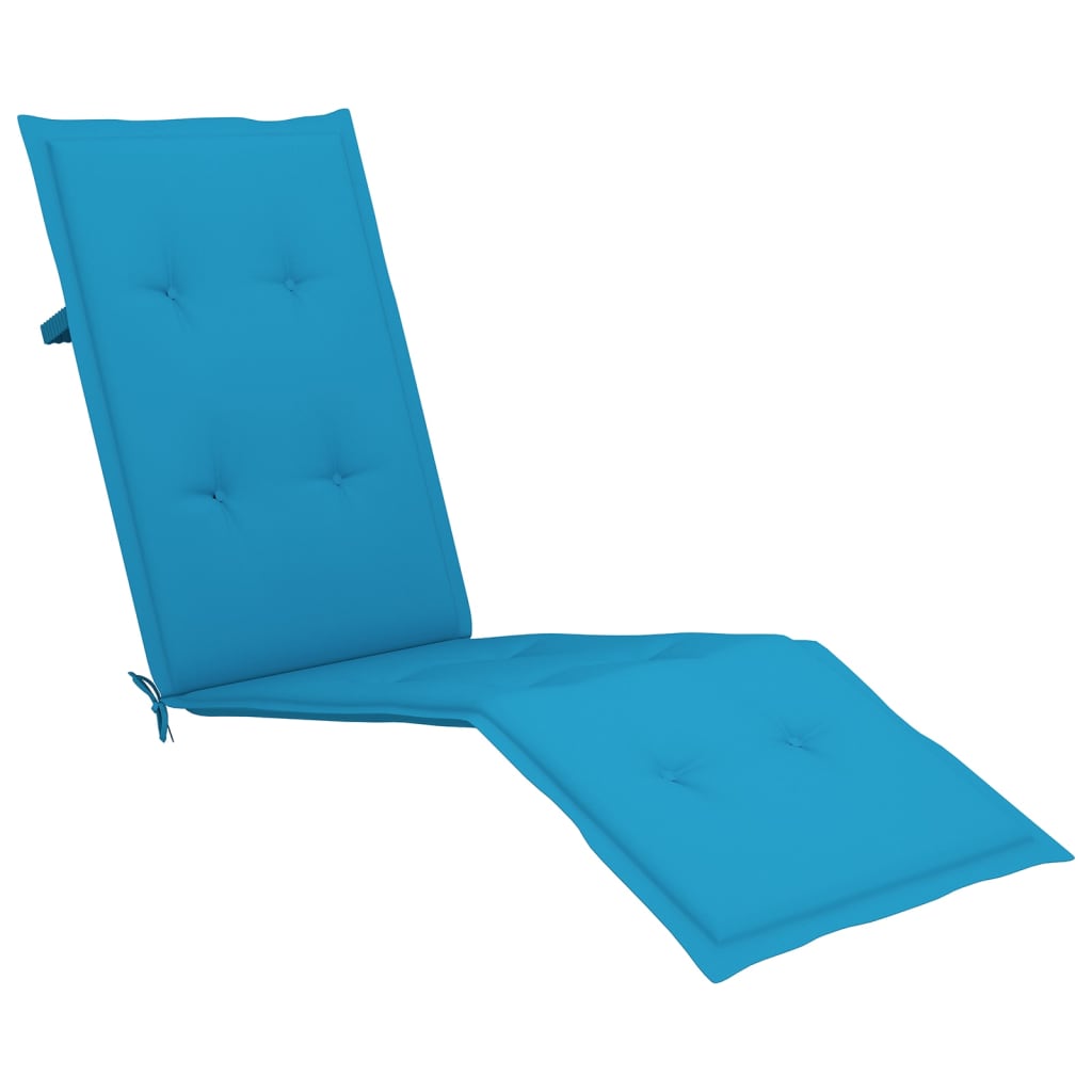 Chaise de terrasse avec repose-pied et coussin Acacia solide