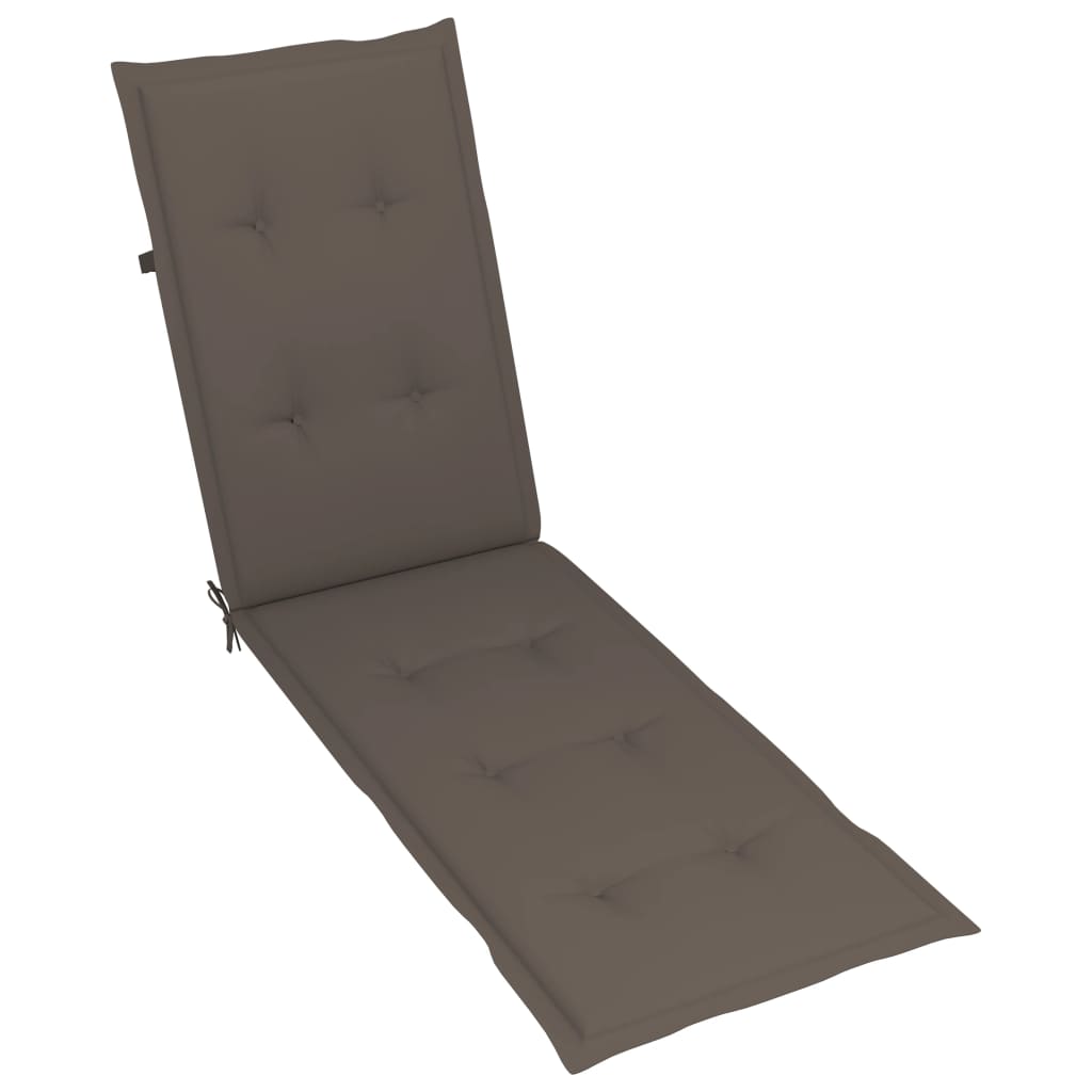 Chaise de terrasse avec repose-pied et coussin Acacia solide