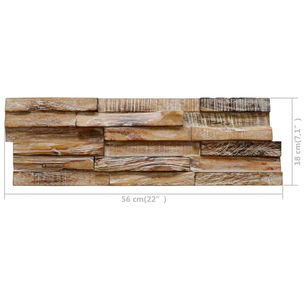 Panneaux de revêtement mural 3D 10 pcs 1,01 m² Bois de teck