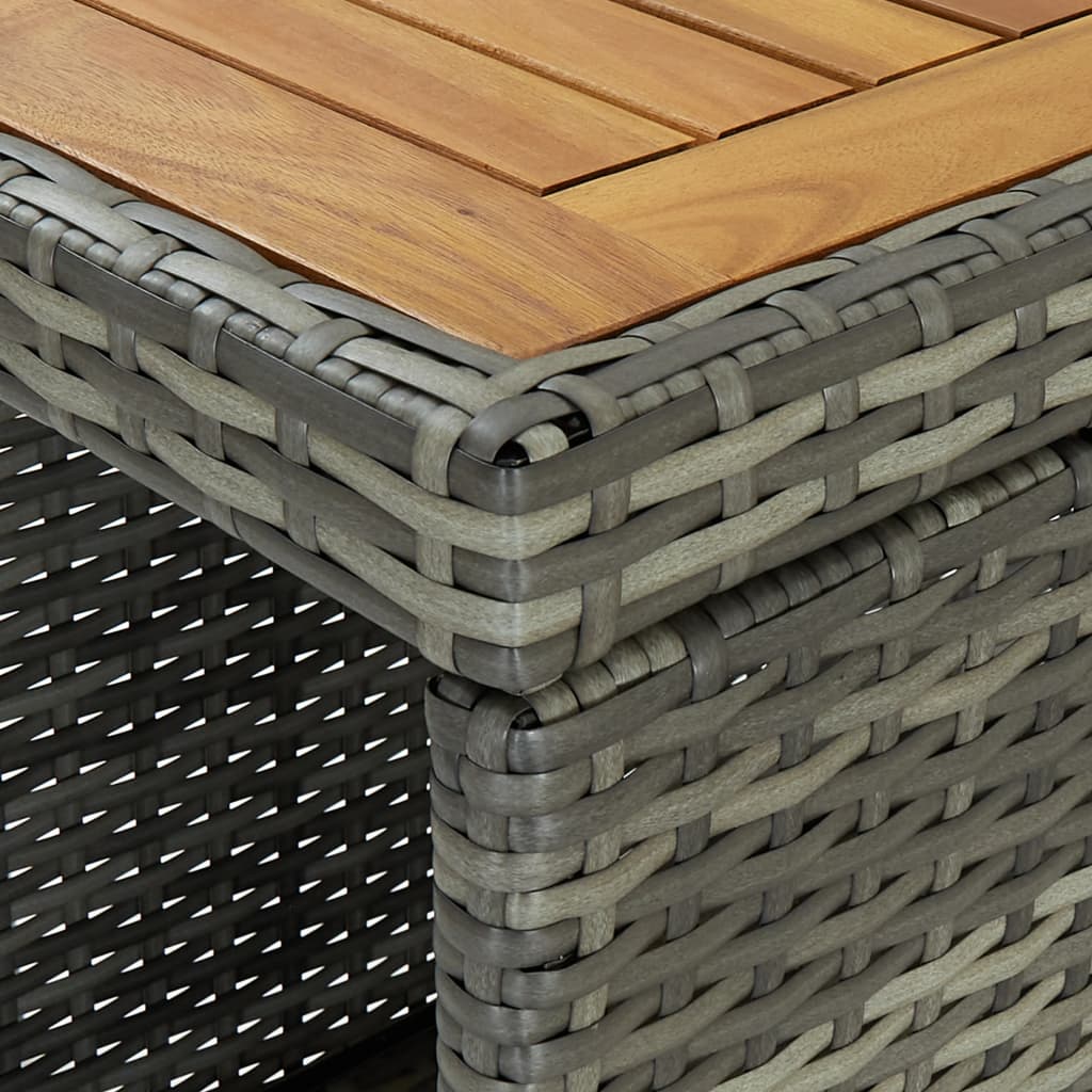 Meuble de bar de jardin 5 pcs et coussins Résine tressée Gris