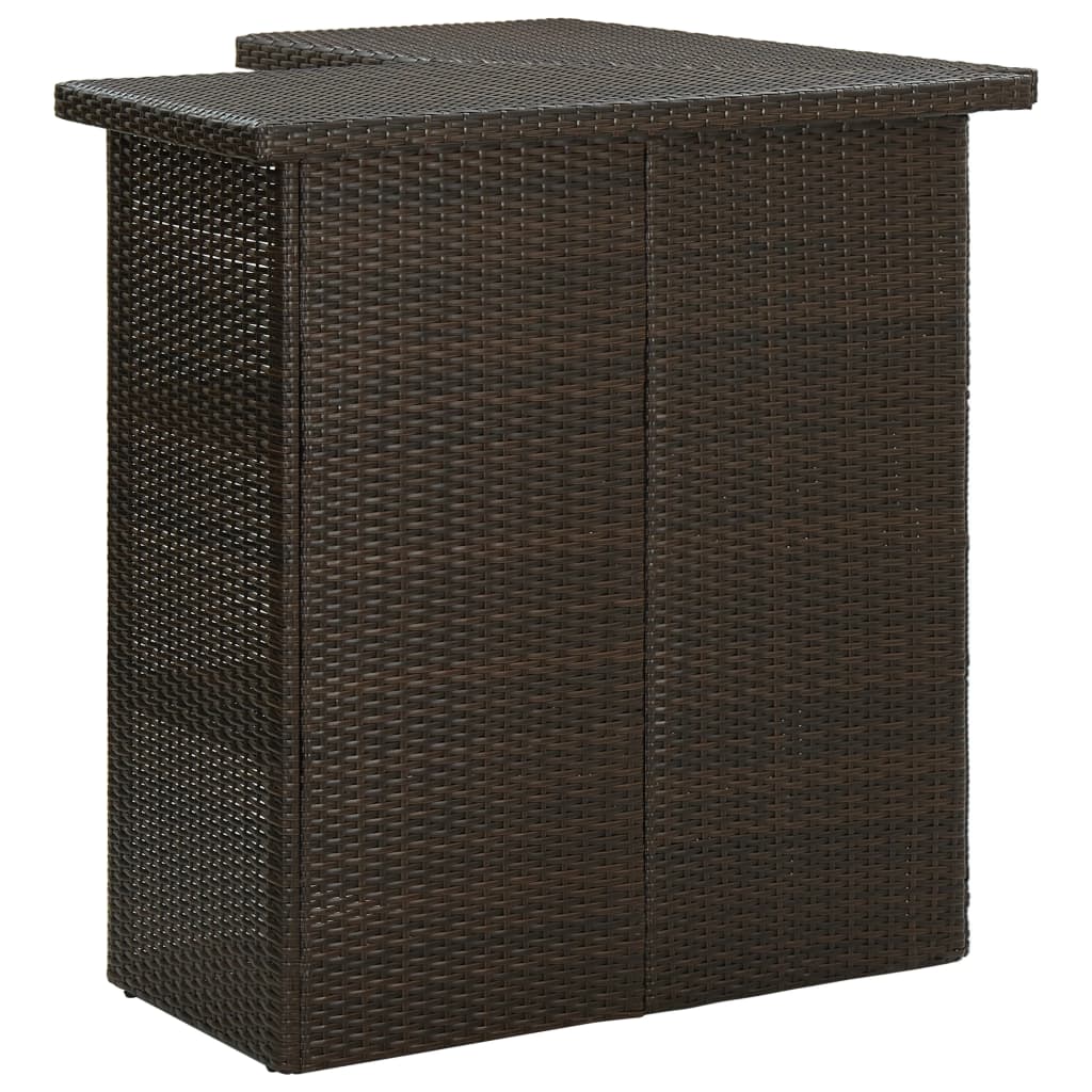 Meuble de bar de jardin 8 pcs et coussins Résine tressée Marron
