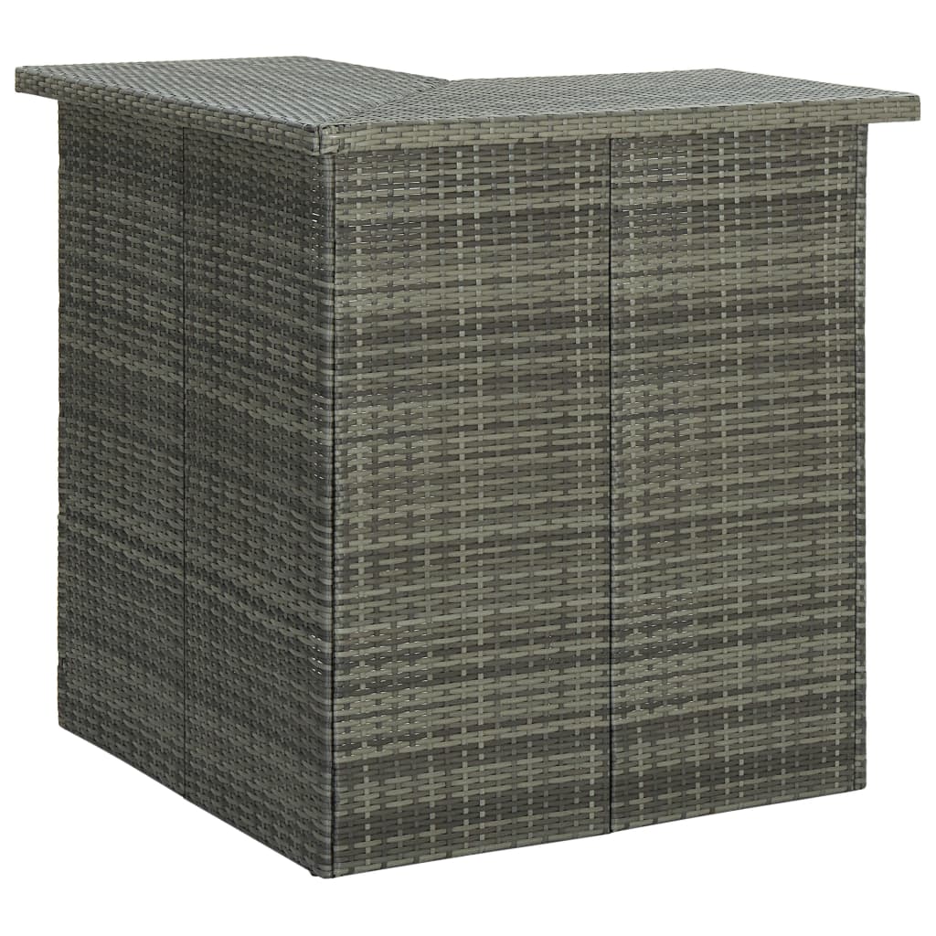 Meuble de bar de jardin 16 pcs et coussins Résine tressée Gris