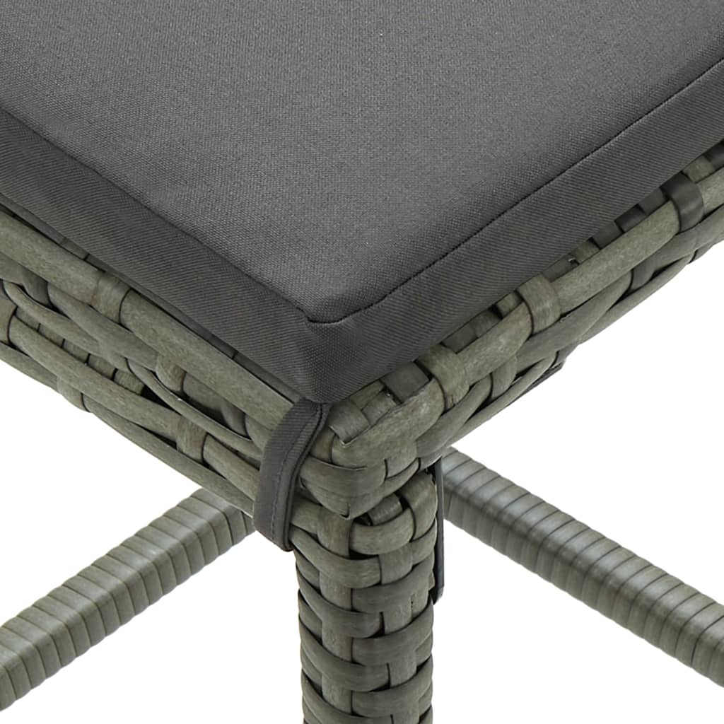 Meuble de bar de jardin 16 pcs et coussins Résine tressée Gris