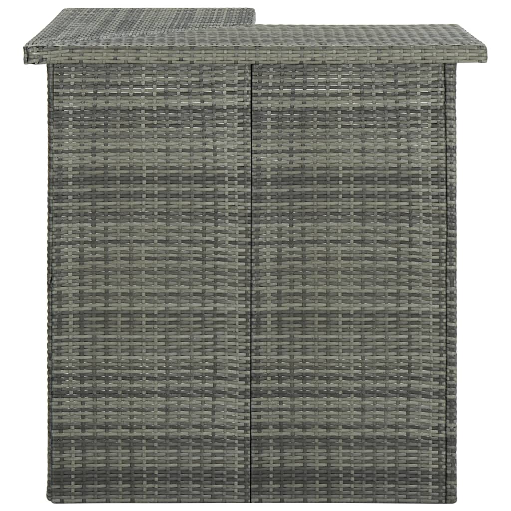 Meuble de bar de jardin 16 pcs et coussins Résine tressée Gris