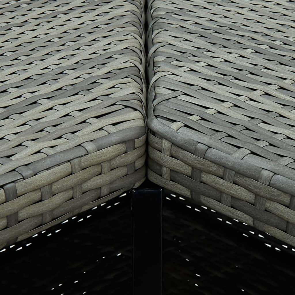 Meuble de bar de jardin 16 pcs et coussins Résine tressée Gris