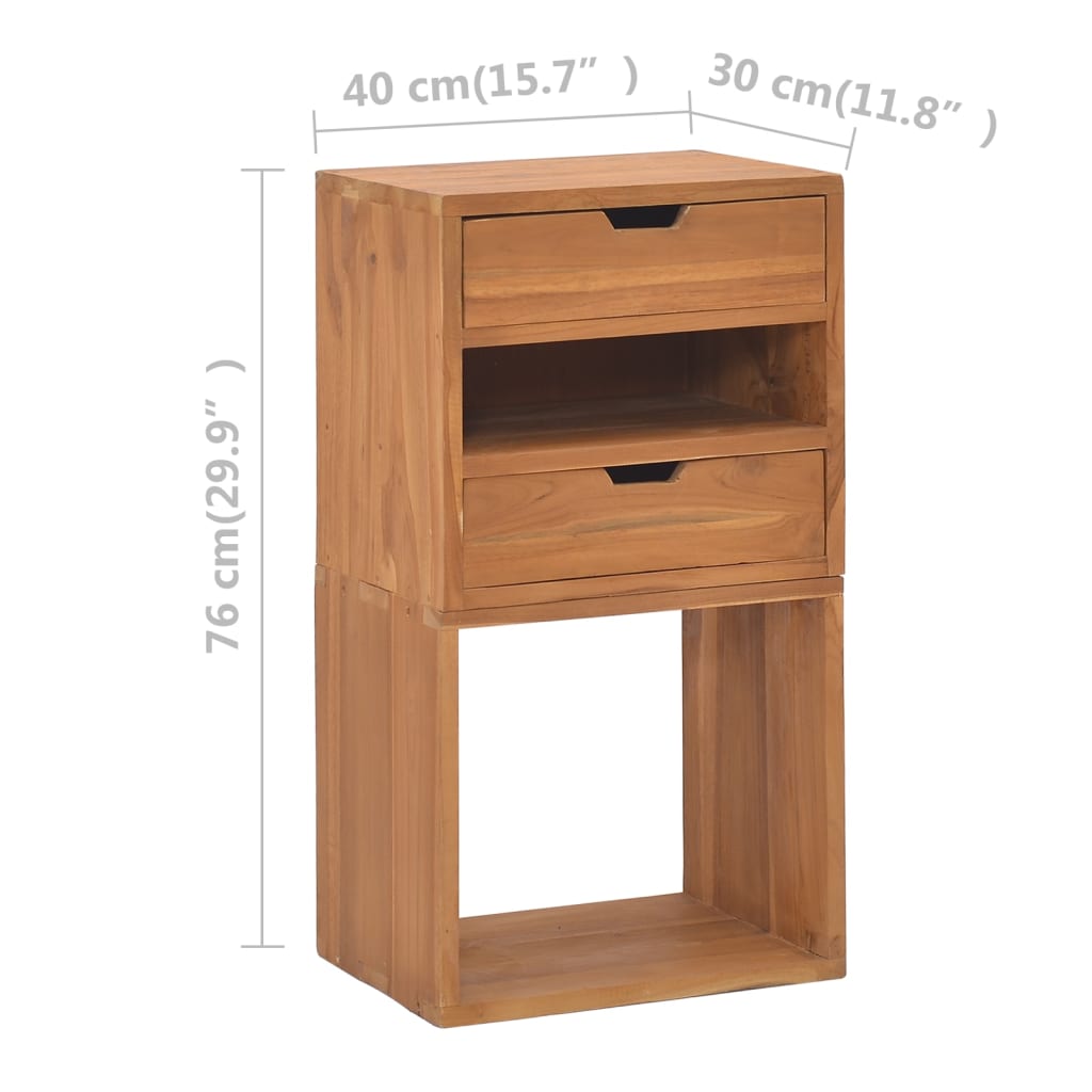 Armoire de rangement 40x30x76 cm Bois de teck massif