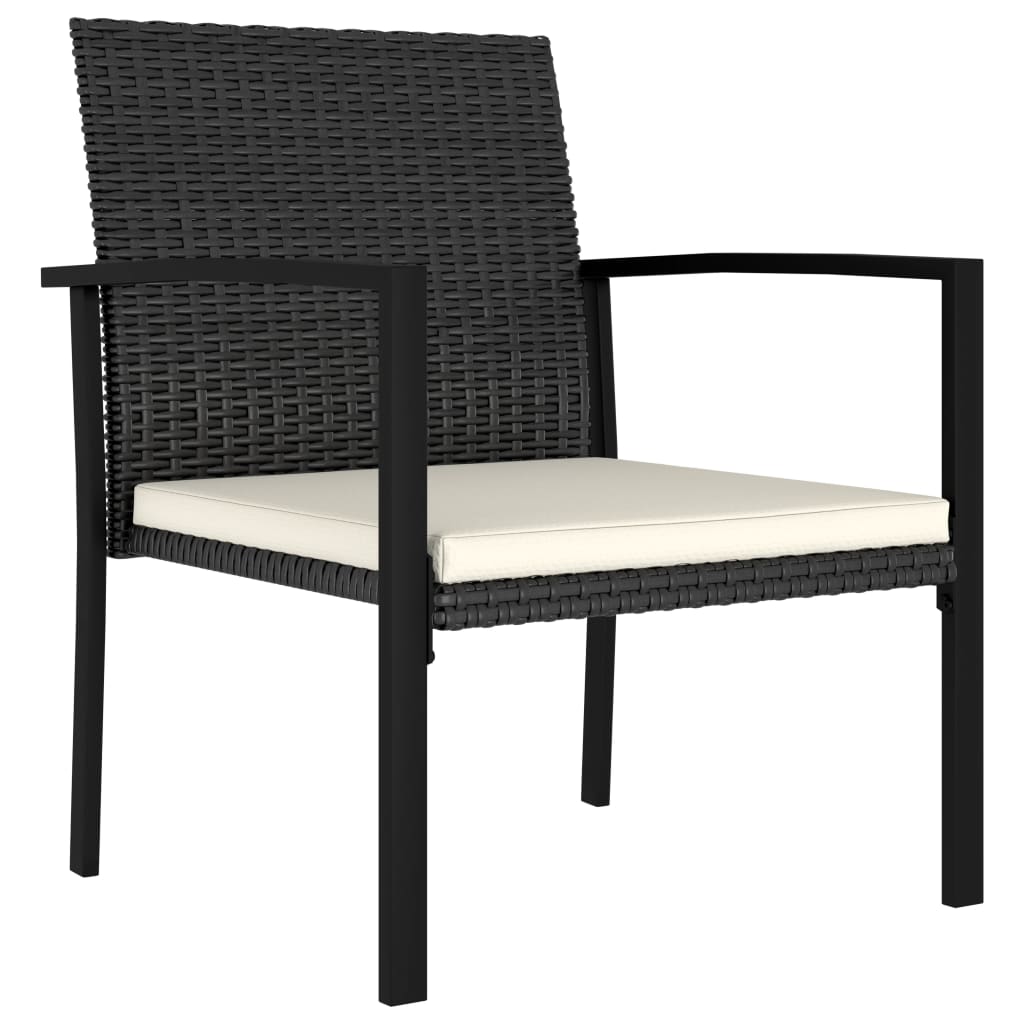 Ensemble de salle à manger de jardin 7 pcs Résine tressée Noir