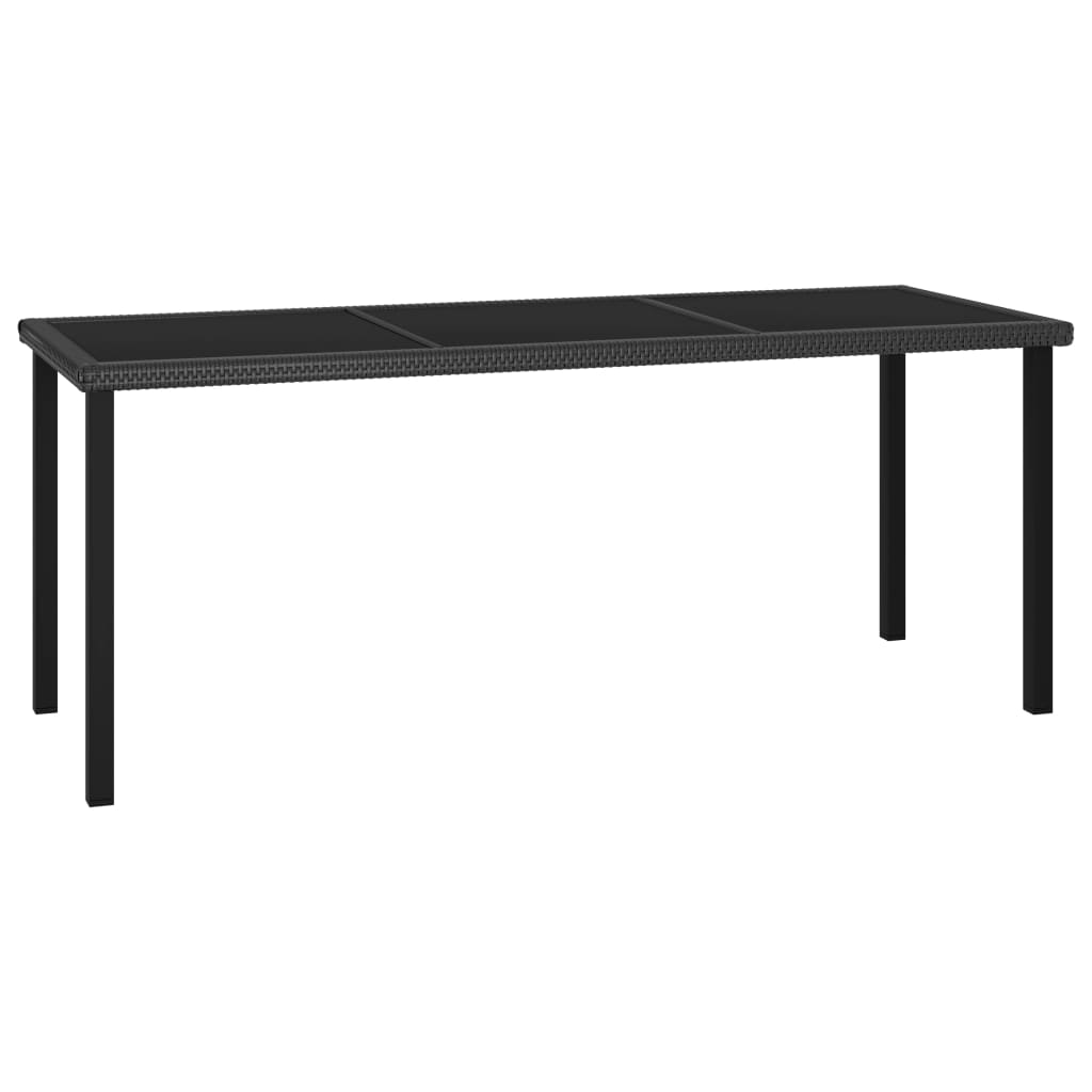 Ensemble de salle à manger de jardin 9 pcs Résine tressée Noir