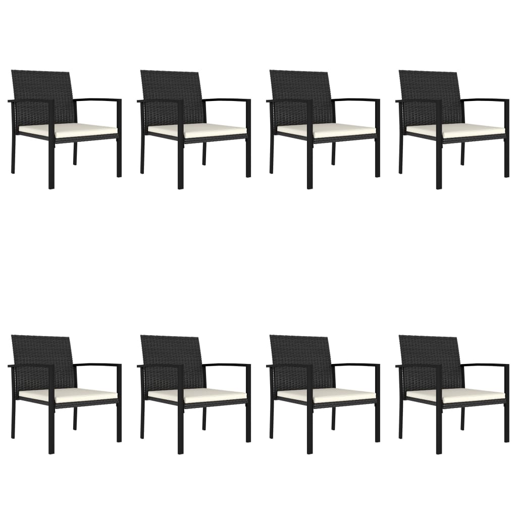 Ensemble de salle à manger de jardin 9 pcs Résine tressée Noir