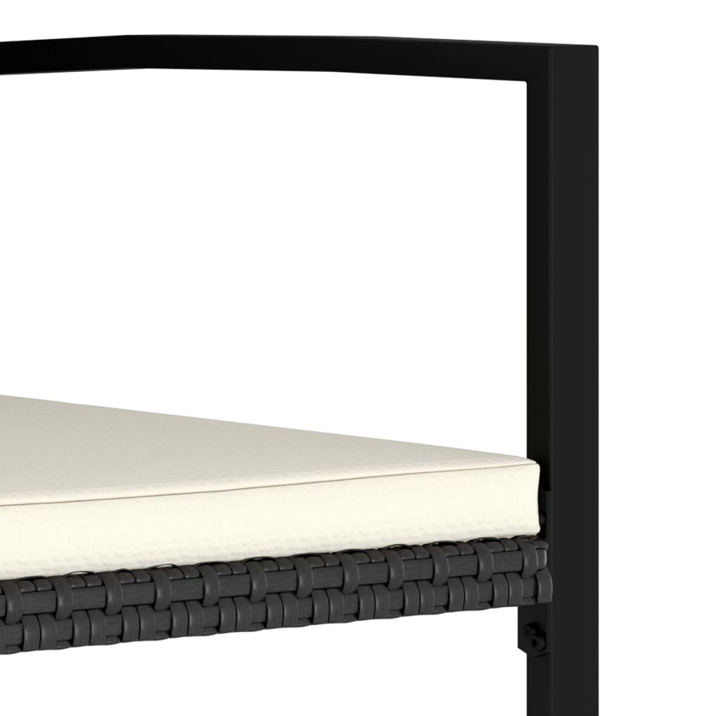 Ensemble de salle à manger de jardin 9 pcs Résine tressée Noir