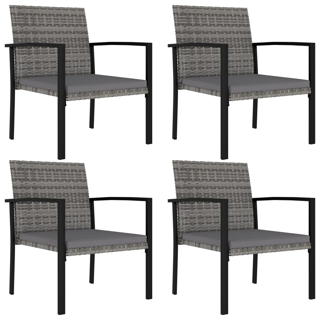 Ensemble de salle à manger de jardin 5 pcs Résine tressée Gris