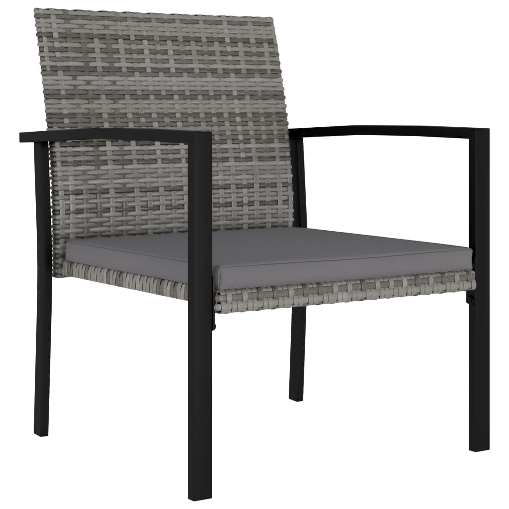 Ensemble de salle à manger de jardin 5 pcs Résine tressée Gris