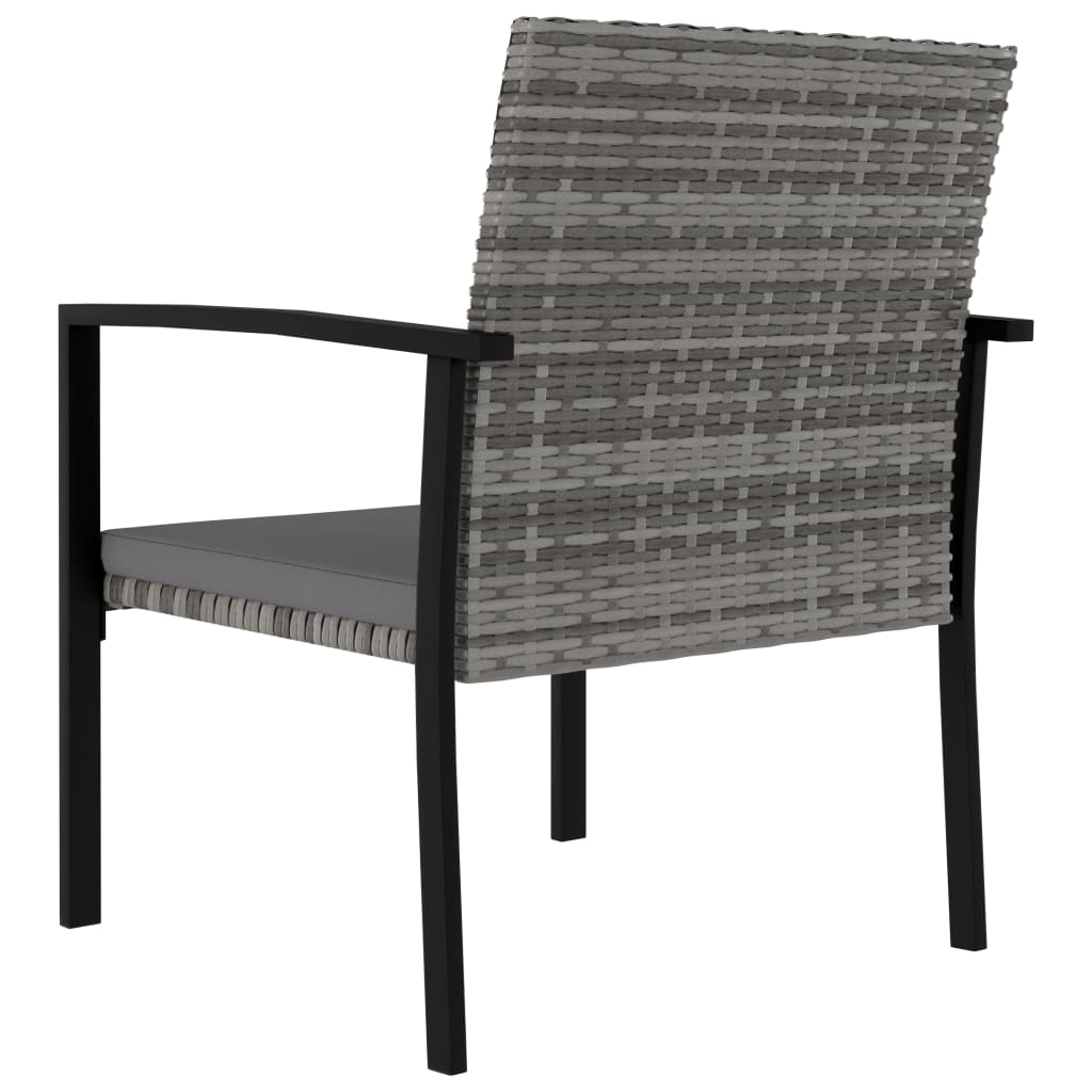 Ensemble de salle à manger de jardin 5 pcs Résine tressée Gris