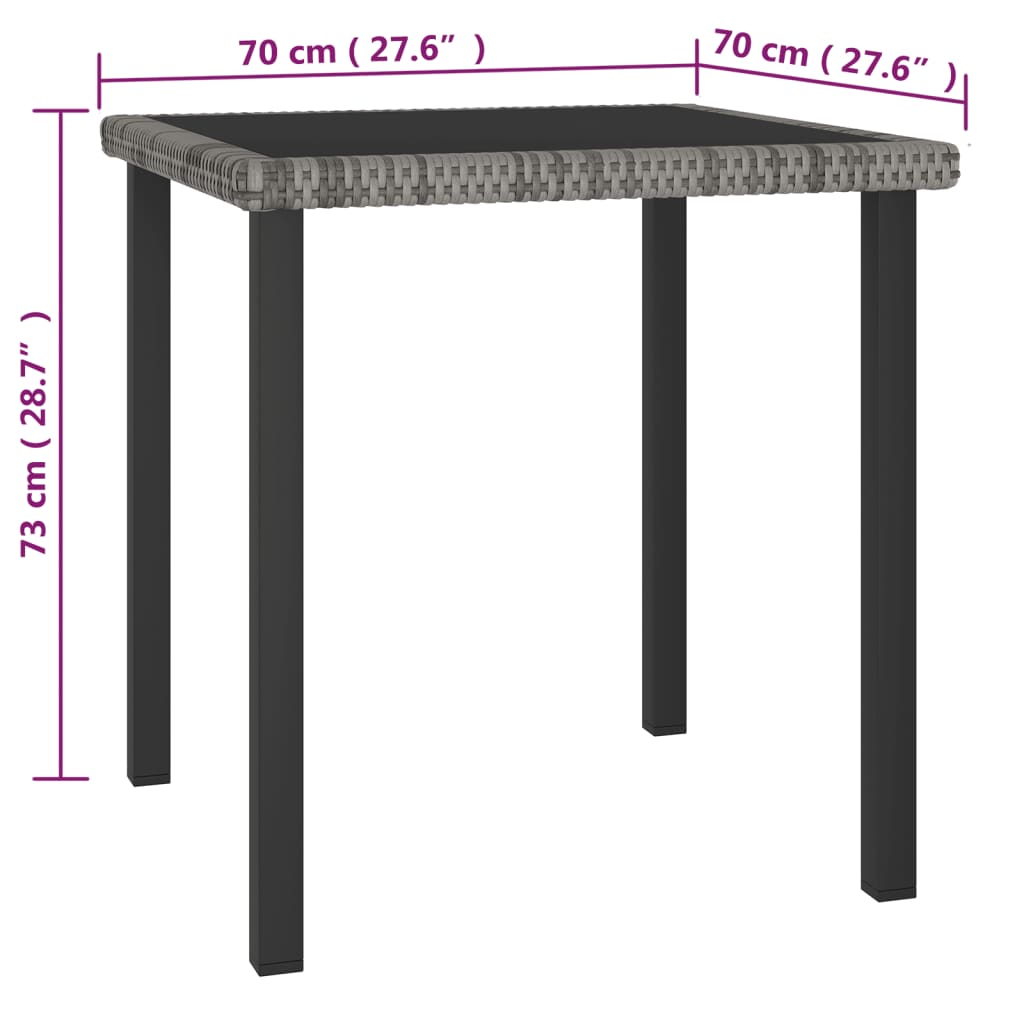 Ensemble de salle à manger de jardin 5 pcs Résine tressée Gris