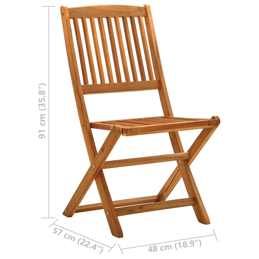 Chaises de jardin pliables 4 pcs Bois d'eucalyptus massif