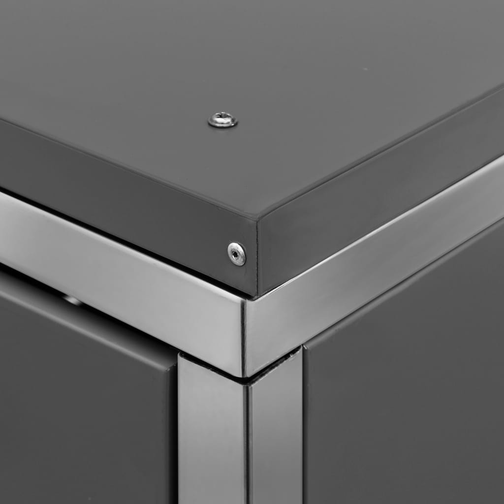 Abri pour trois poubelles 207x77,5x115 cm Inox